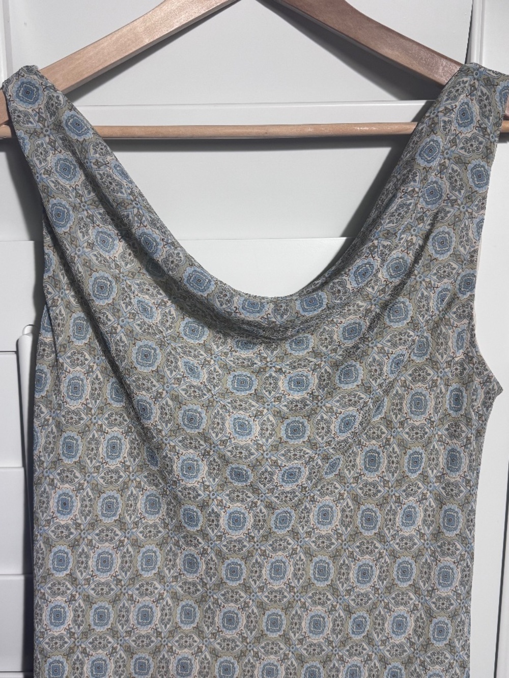 1990’s Vintage F.L.P.  Cowl Neck Paisley Medallion Midi Dress